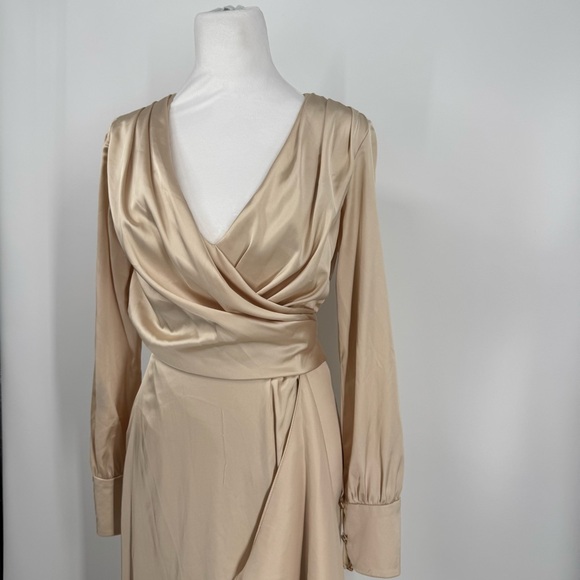 Ieena for Macduggal Long Sleeve Gown in Champagne - Picture 7 of 16